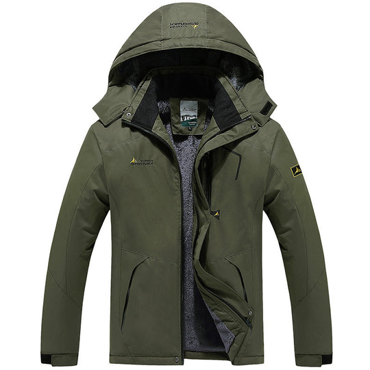 Herren technische Outdoor-Thermojacke mit abnehmbarer Kapuze, winddichter Außenschale und wärmender Fleece-Innenlage Nord Taschen