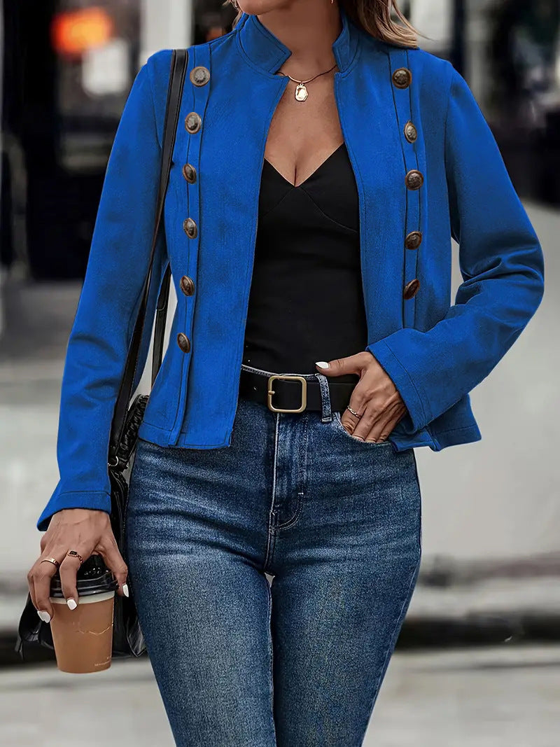 Damen romantischer Blazer mit einzigartigen Knopfdetaills