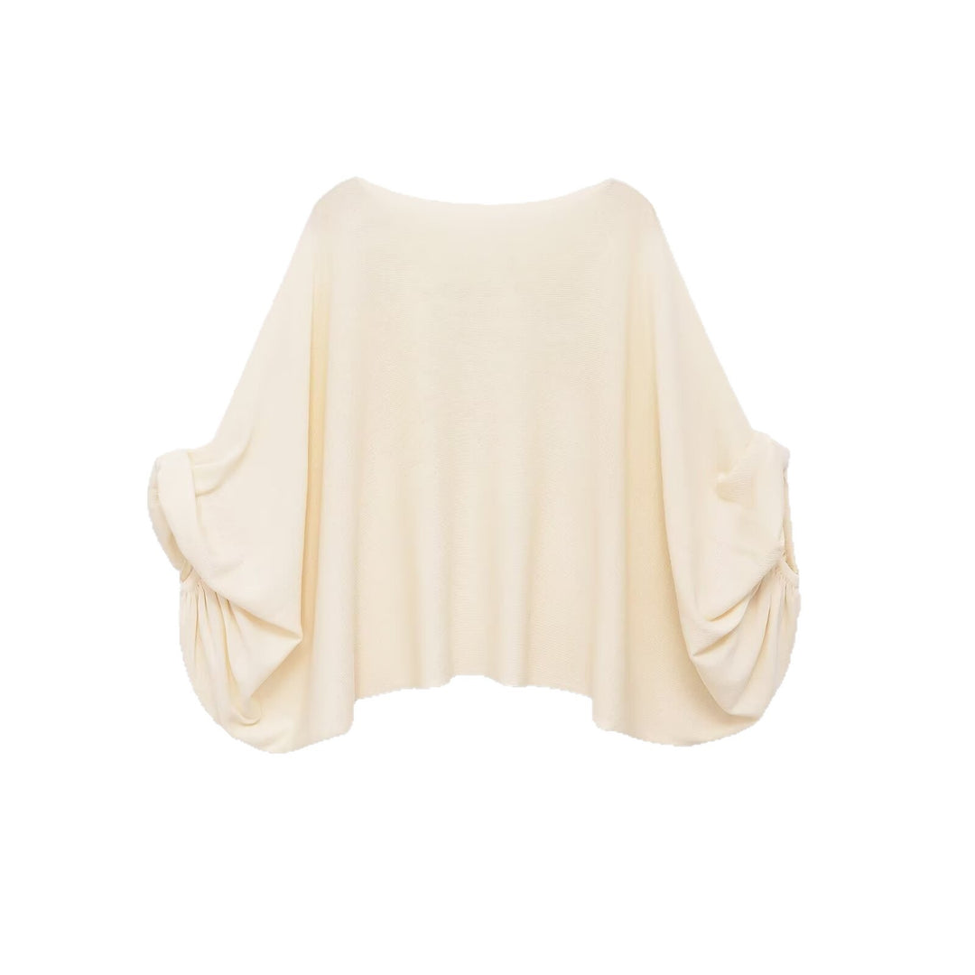 Damen Oversize Poncho-Top mit Fledermausärmeln und Tunnelzug-Detail Nord Taschen