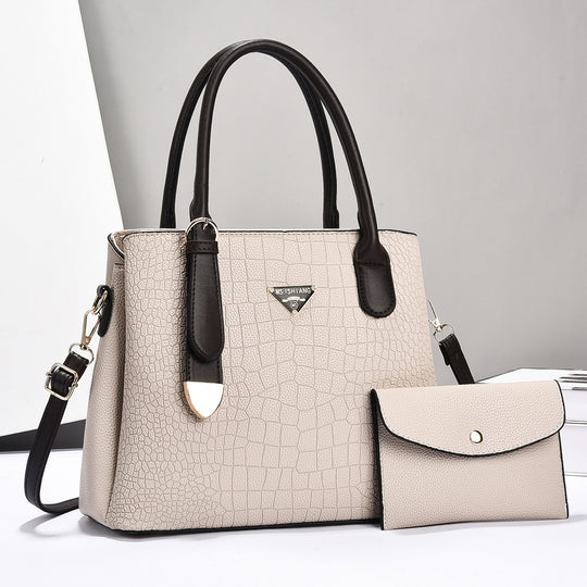 Damen elegante Handtasche mit strukturiertem Kunstleder und abnehmbarer Clutch Nord Taschen