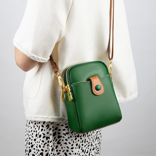 Damen Mini-Umhängetasche mit eleganter Lederstruktur und praktischen Fächern Nord Taschen