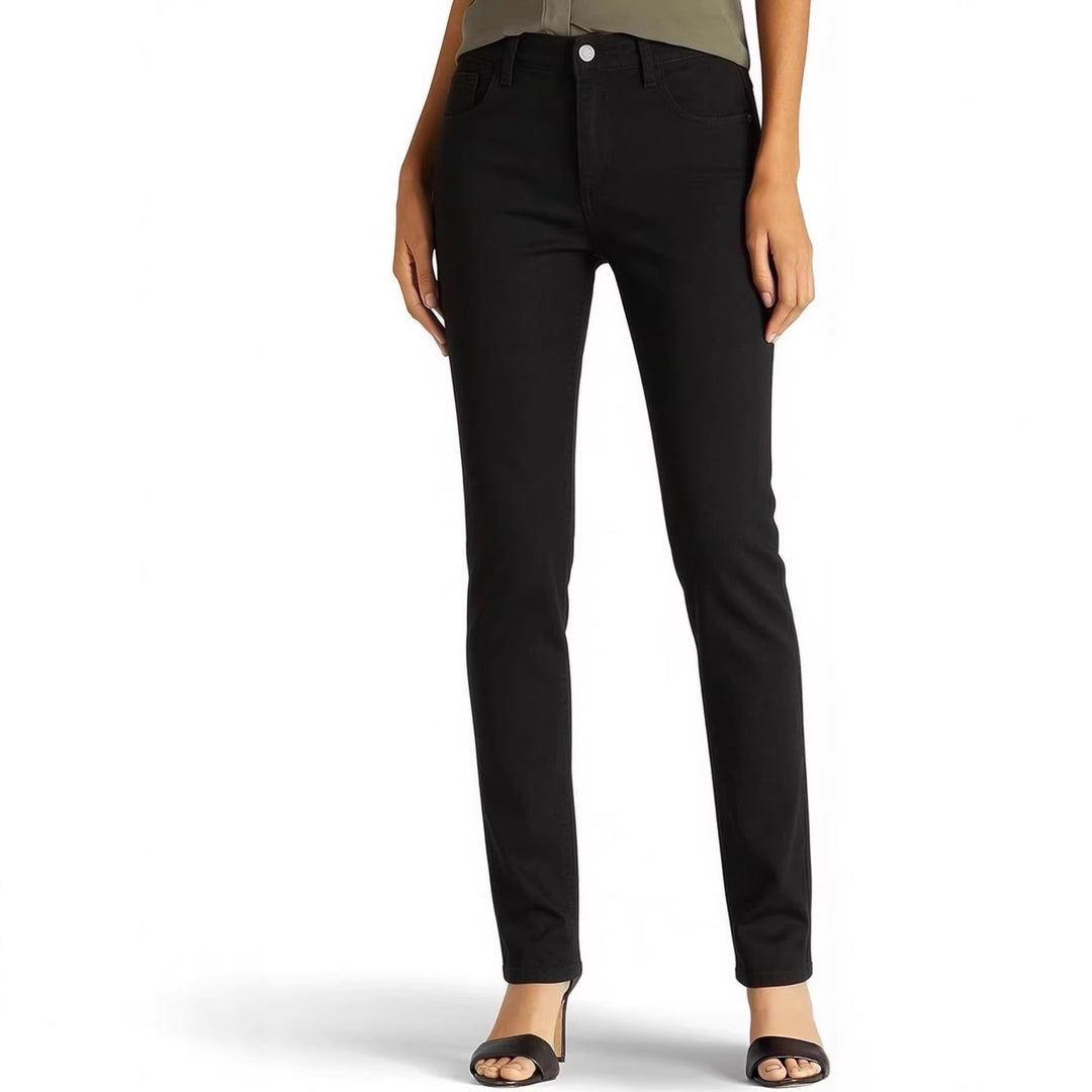Damen hochgeschnittene Skinny-Jeans mit figurformendem Stretch und knöchellanger Passform Nord Taschen