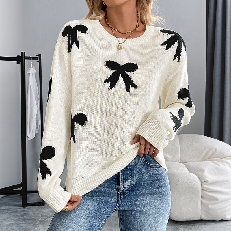 Damen Modischer Pullover mit Schleifenmuster Nord Taschen
