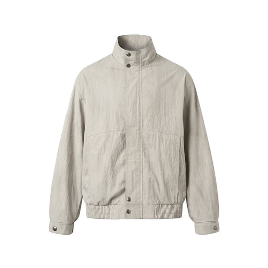 Unisex Kurzblouson im minimalistischen Workwear‑Look mit hohem Stehkragen und Druckknopfverschluss Nord Taschen