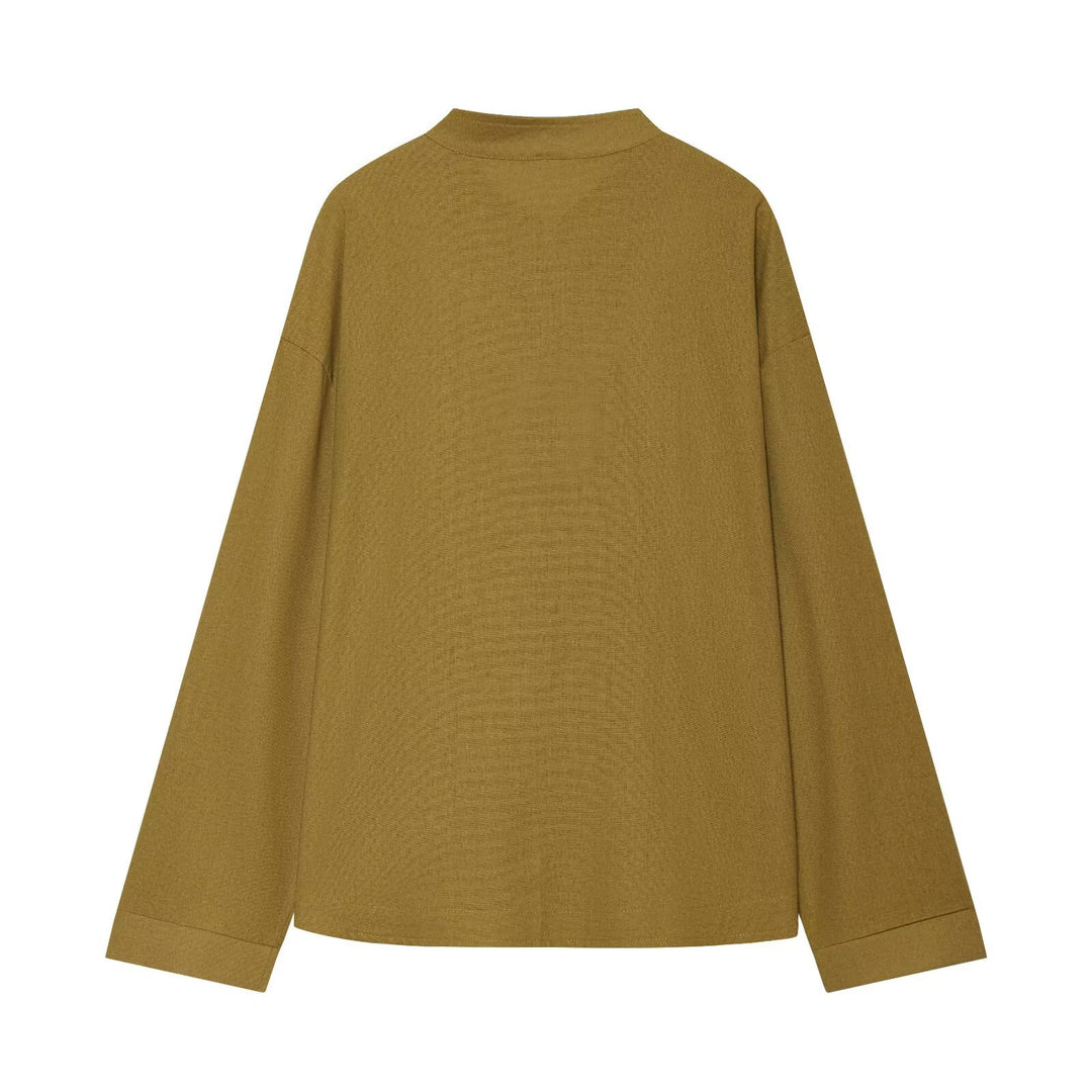 Damen Zweiteiliges Ensemble mit locker geschnittener Knotenjacke und weiter Hochgeschnittener Hose Nord Taschen
