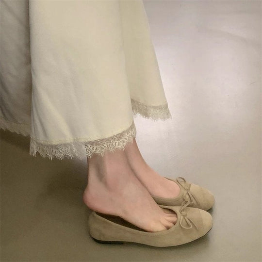 Damen Ballerina-Schuhe mit modischer Schleifenverzierung und komfortablem Fußbett