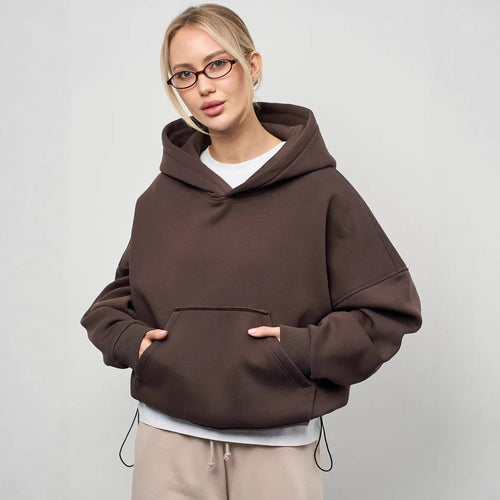 Damen lässiger Oversize-Hoodie mit Kängurutasche und weichem Innenfutter - Vittorelli