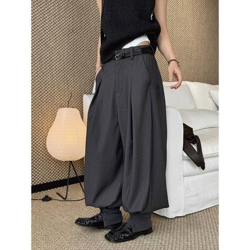 Damen weite Bundfaltenhose mit High Waist und Wollmix Nord Taschen