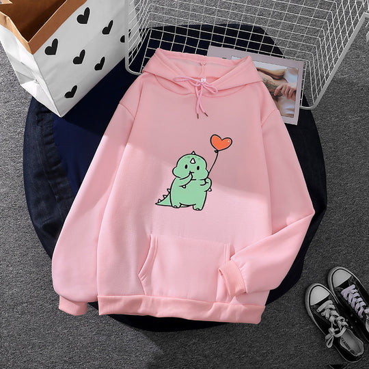Damen nan Kapuzenpullover im Relaxed-Fit mit botanischer Frucht-Illustration und Kängurutasche Nord Taschen