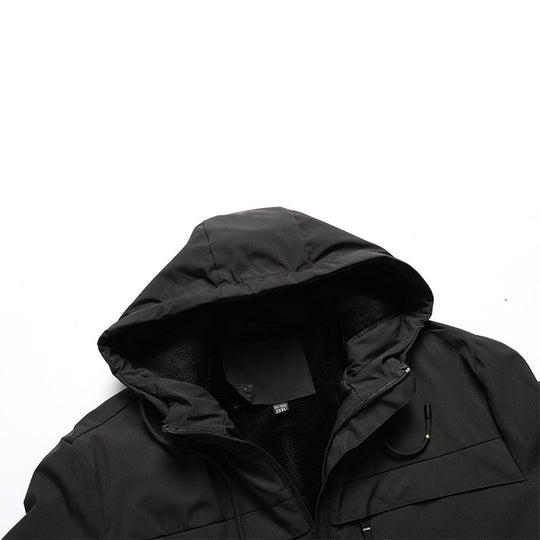 Herren  gepolsterte Softshell-Thermojacke mit Kapuze und kuscheligem Fleecefutter Nord Taschen