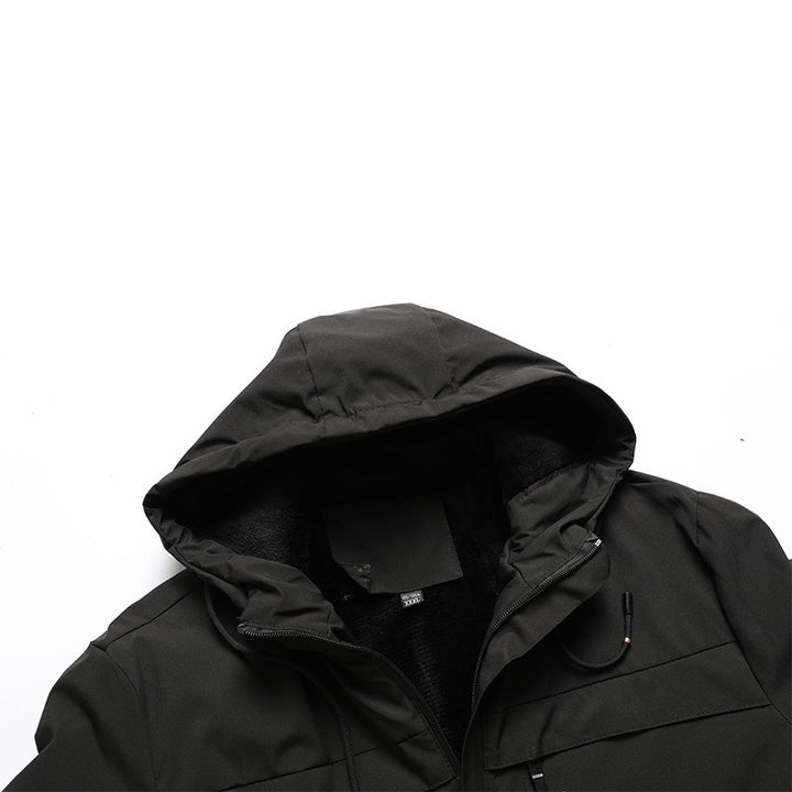Herren  gepolsterte Softshell-Thermojacke mit Kapuze und kuscheligem Fleecefutter Nord Taschen