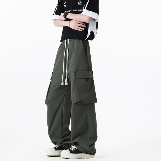 Herren Weite Cargo-Hose im Oversize-Schnitt mit übergroßen Klappentaschen und Kordelzugbund Nord Taschen