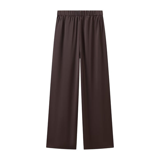 Damen Weite Palazzohose mit elastischem Bund und fließender Satin‑Optik Nord Taschen