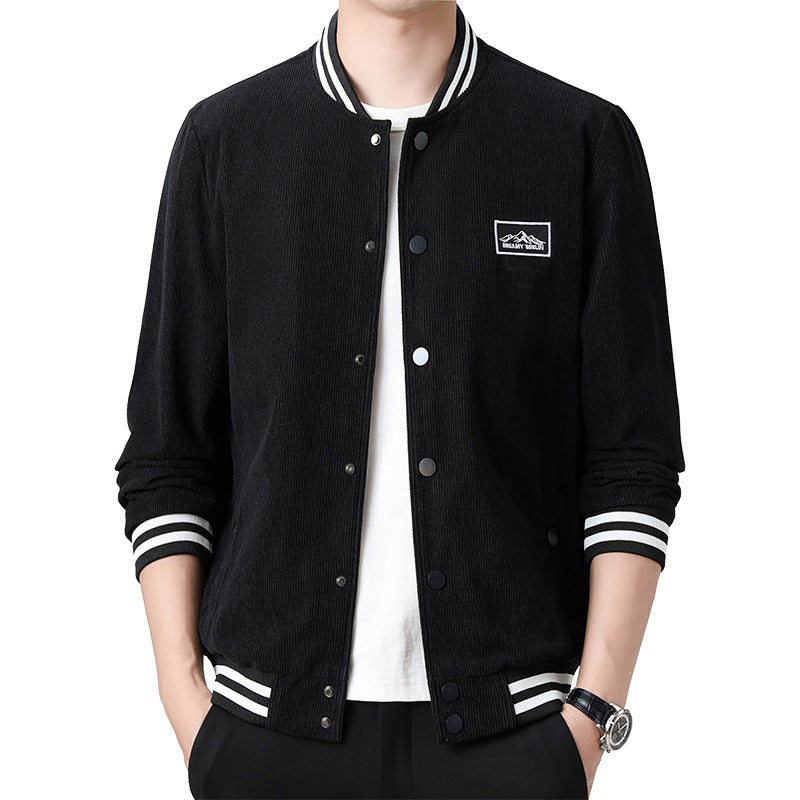 Herren Modische Cordjacke mit Streifen Nord Taschen