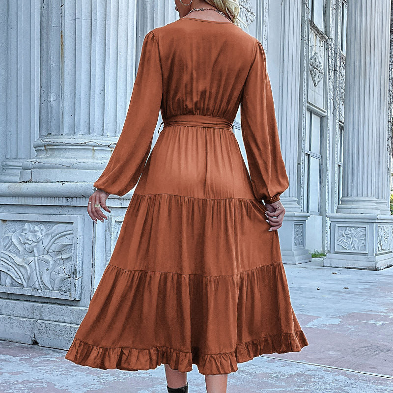 Damen Lange Bluse mit Taillengürtel Nord Taschen