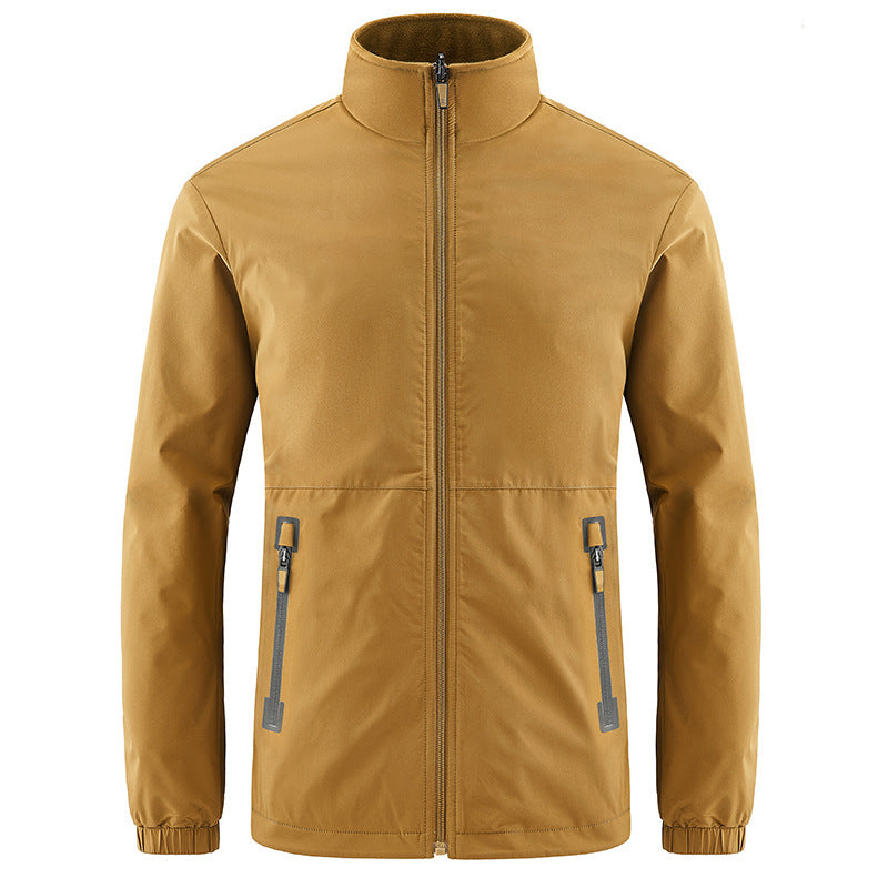 Herren leichte wasserabweisende Softshelljacke mit Stehkragen, verdecktem Reißverschluss und elastischen Bündchen Nord Taschen