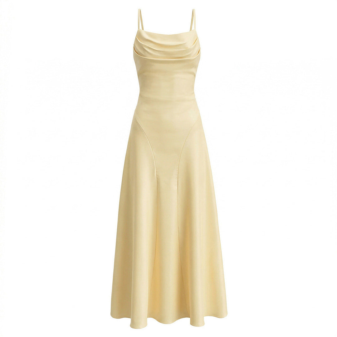 Damen Maxikleid mit eleganter Drapierung und feinem Satin-Finish Nord Taschen
