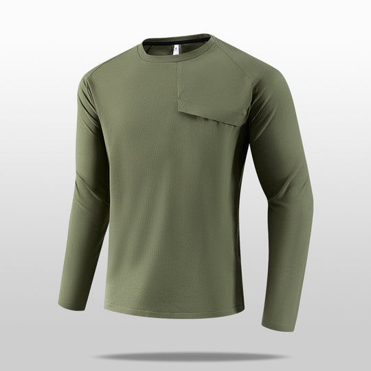 Herren Leichtes Langarm-T-Shirt mit praktischer Brusttasche Nord Taschen