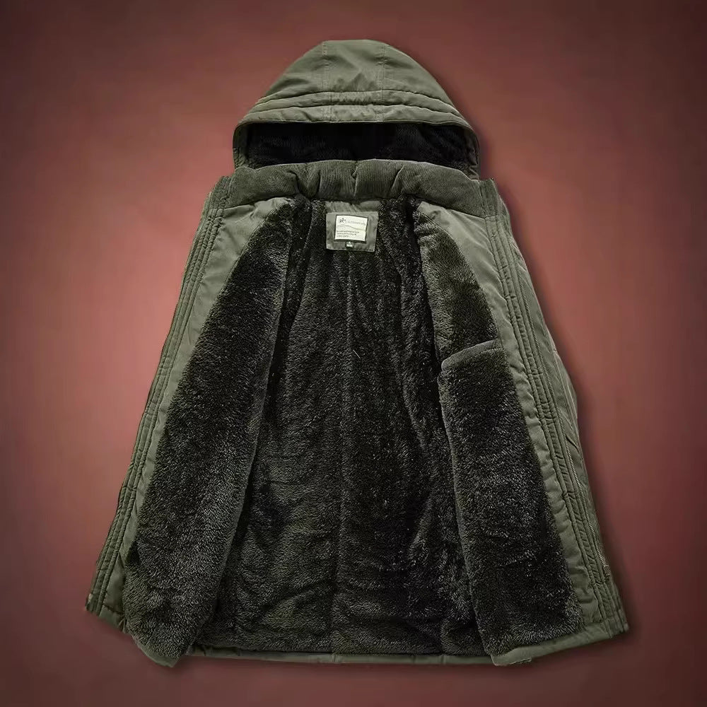 Herren Winterparka mit Teddyfell-Innenfutter und Kapuze Nord Taschen