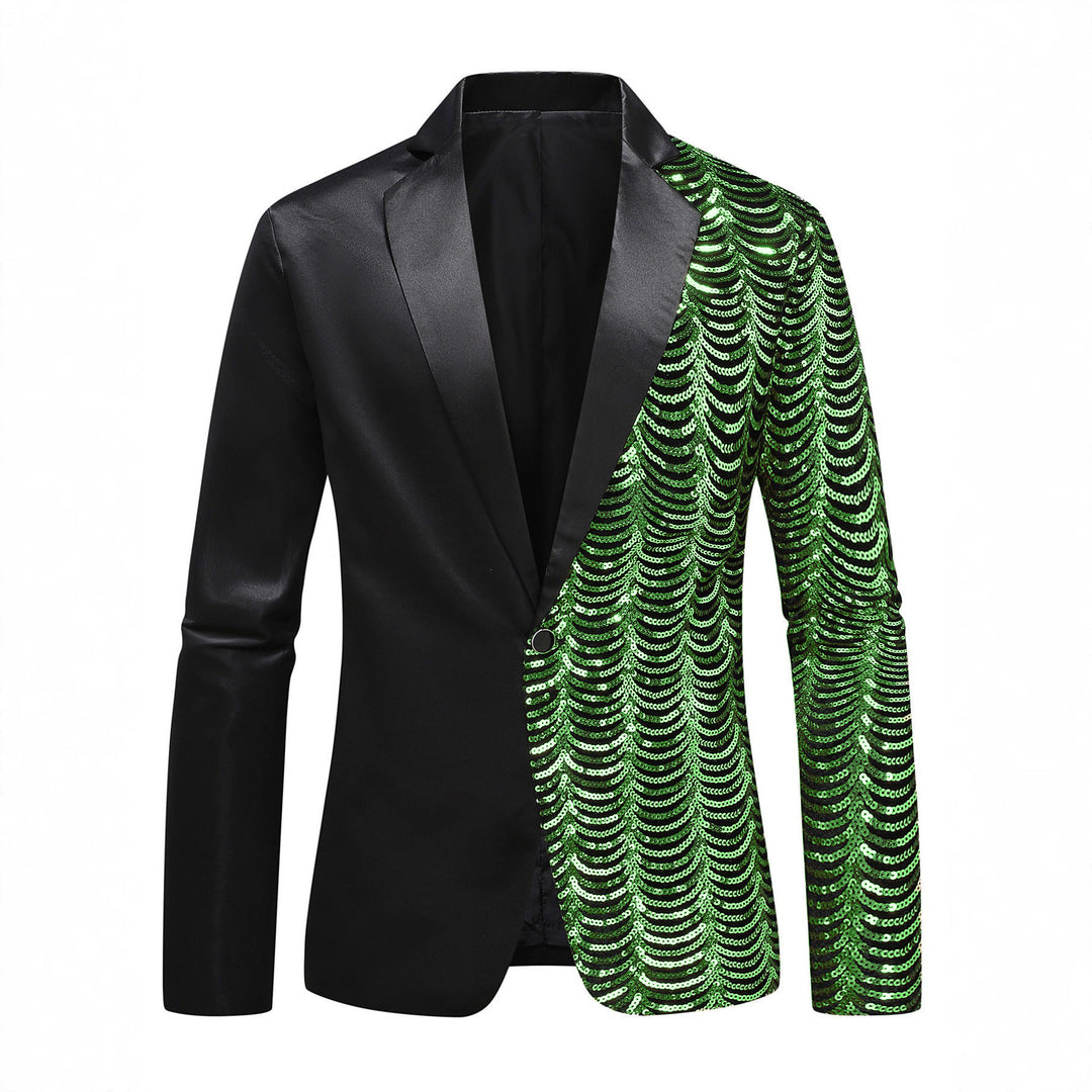 Herren Glamour-Smoking-Sakko mit halbseitigem Paillettenbesatz und Satinrevers Nord Taschen