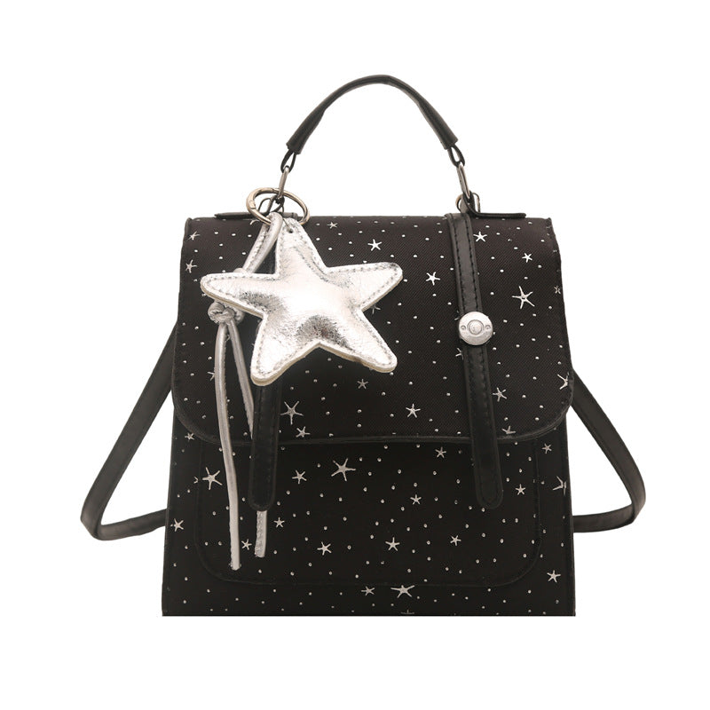 Damen Mini-Rucksack mit fantasievollem Sternenmuster und abnehmbarem Anhänger Nord Taschen