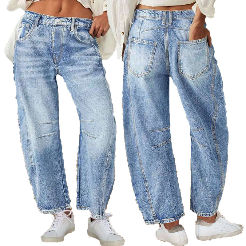 Damen Weite Jeans im lässigen Vintage-Stil mit hochwertigen Details - Arvani