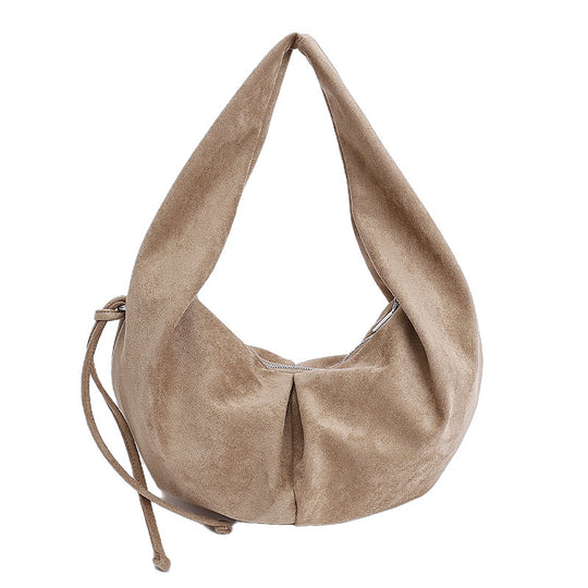 Damen Hobo-Tasche aus weichem Veloursleder mit praktischer Kordelzugöffnung Nord Taschen