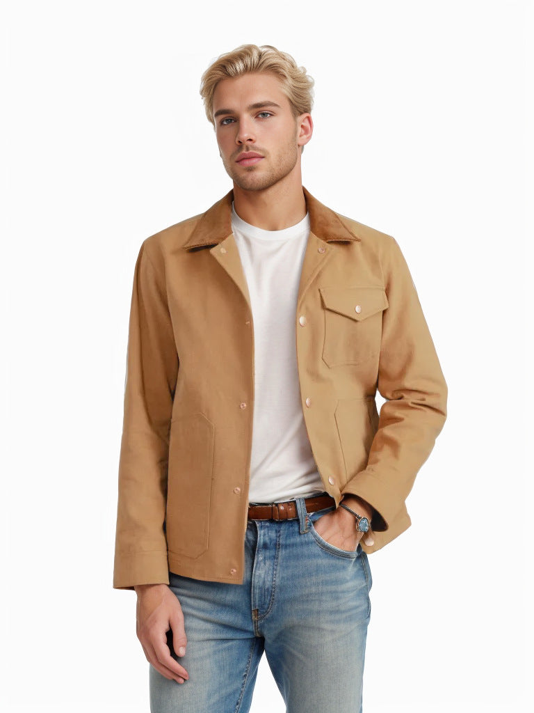 Herren robuste Canvas-Chorejacke mit Cordkragen und aufgesetzten Pattentaschen Nord Taschen