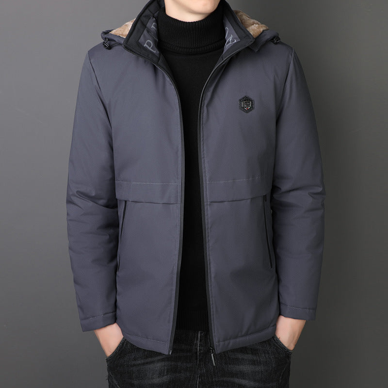 Herren Übergangsjacke mit Teddyfutter, winddichter Außenhülle und Kapuze Nord Taschen