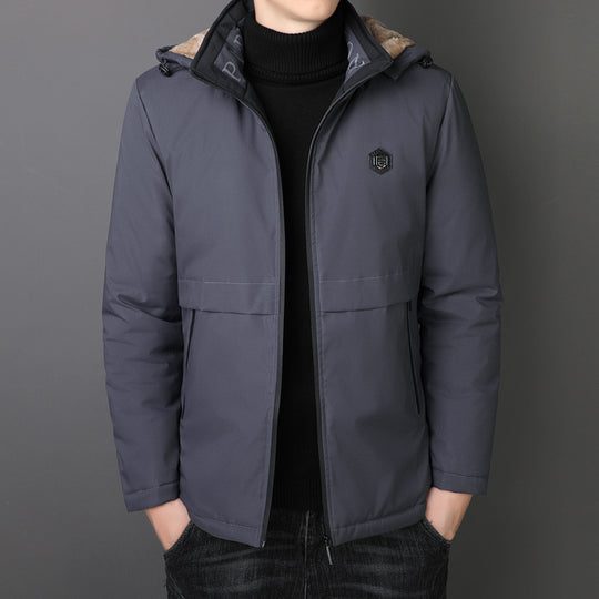 Herren Übergangsjacke mit Teddyfutter, winddichter Außenhülle und Kapuze Nord Taschen