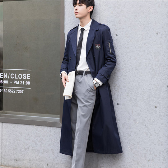 Herren Lange taillierte Trenchcoat-Jacke mit Reißärmeltasche, Wind- und Wasserabweisend Nord Taschen