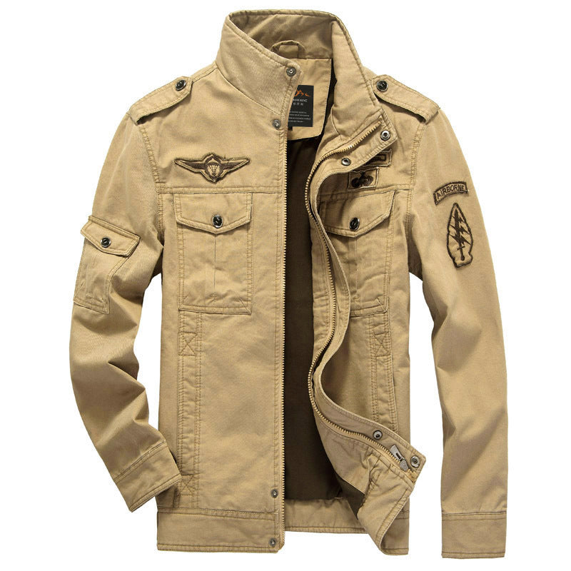Herren  Canvas-Fieldjacke aus robustem Baumwoll-Twill mit Schulterklappen, Mehrfachtaschen und Stehkragen Nord Taschen
