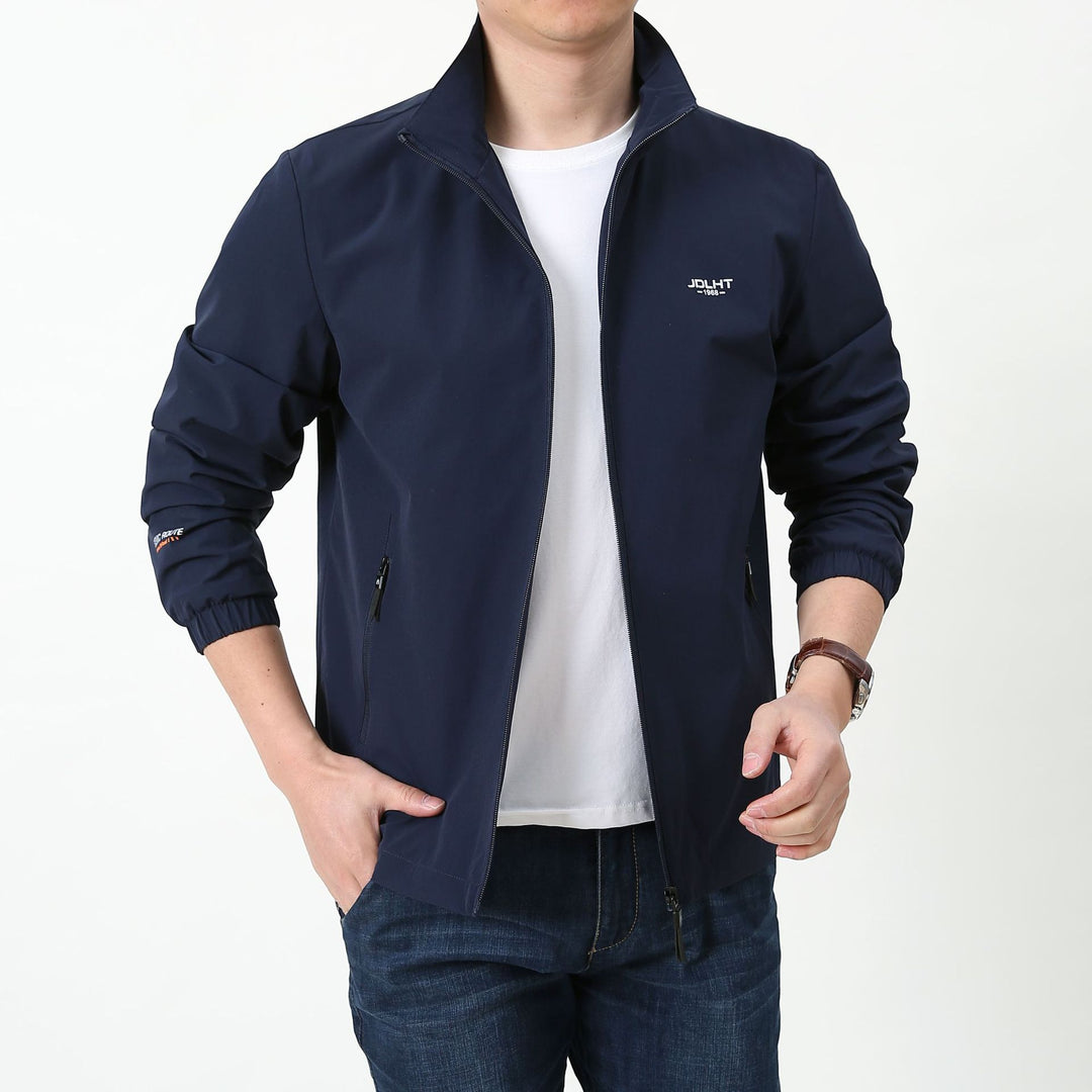 Herren Leichte winddichte Reißverschluss‑Blousonjacke mit Stehkragen und elastischen Bündchen Nord Taschen