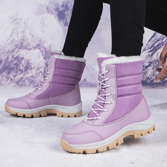 Damen Gefütterte Winterstiefel mit Kunstfellfutter, wasserabweisender Konstruktion und griffiger Profilsohle Nord Taschen