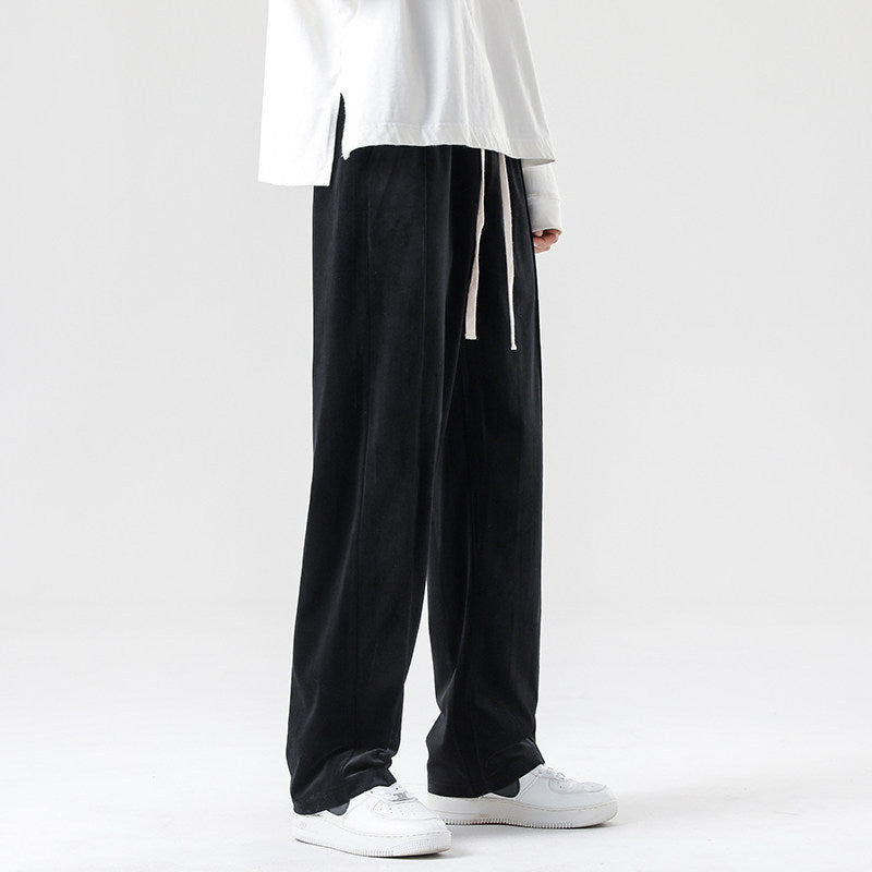 Herren Weite Velours-Jogginghose mit elastischem Bund und Kordelzug Nord Taschen