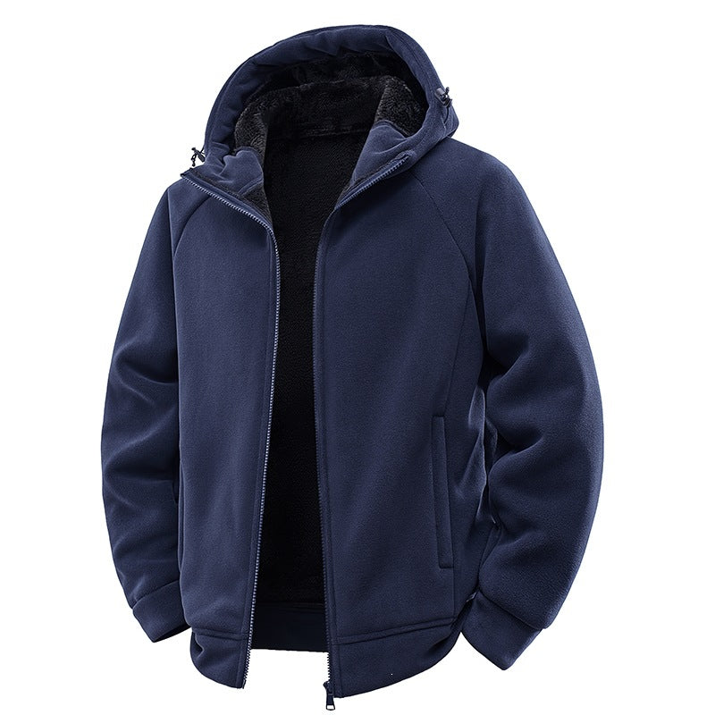 Herren Teddygefütterte Fleece‑Kapuzenjacke mit Thermofutter, durchgehendem Reißverschluss & Eingrifftaschen Nord Taschen