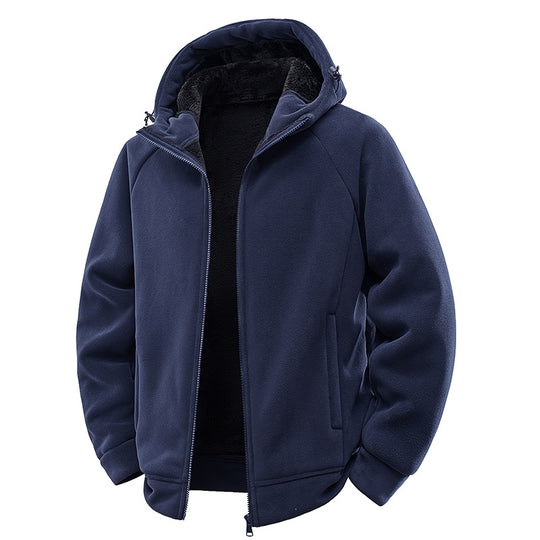 Herren Teddygefütterte Fleece‑Kapuzenjacke mit Thermofutter, durchgehendem Reißverschluss & Eingrifftaschen Nord Taschen