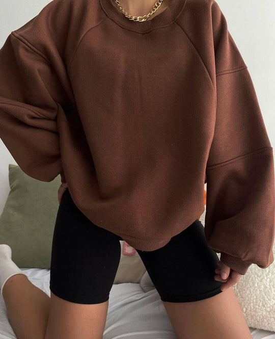 Damen Komfort-Loungewear Kombination Oversize-Sweatshirt mit High-Waist Biker-Shorts Nord Taschen