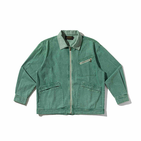 Herren Denim-Workwear-Blousonjacke mit durchgehendem Reißverschluss und Zip‑Brusttasche Nord Taschen