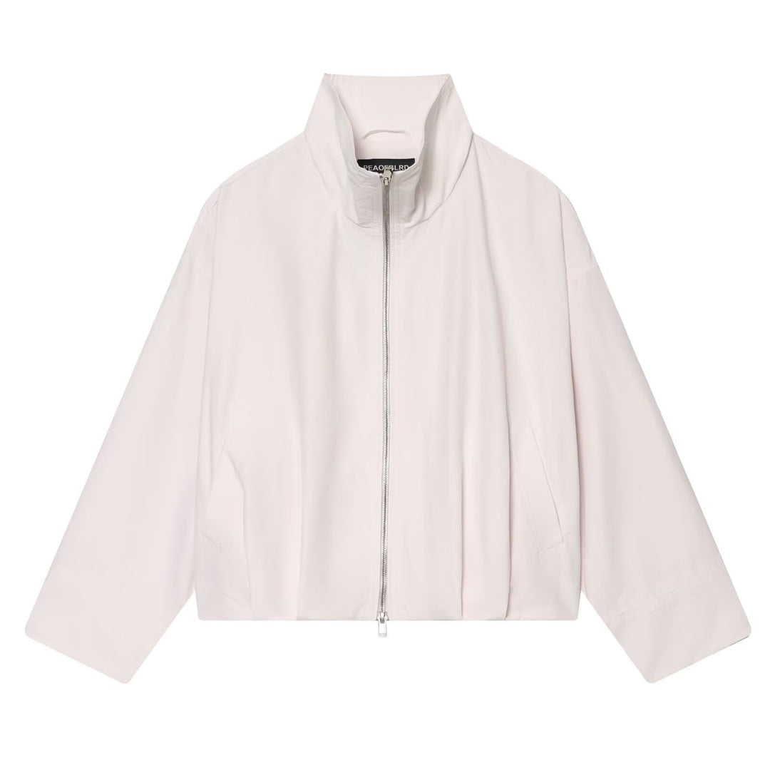 Damen Cropped Boxy-Jacke mit Funnelkragen, Zwei-Wege-Reißverschluss und aufgesetzten Eingrifftaschen Nord Taschen