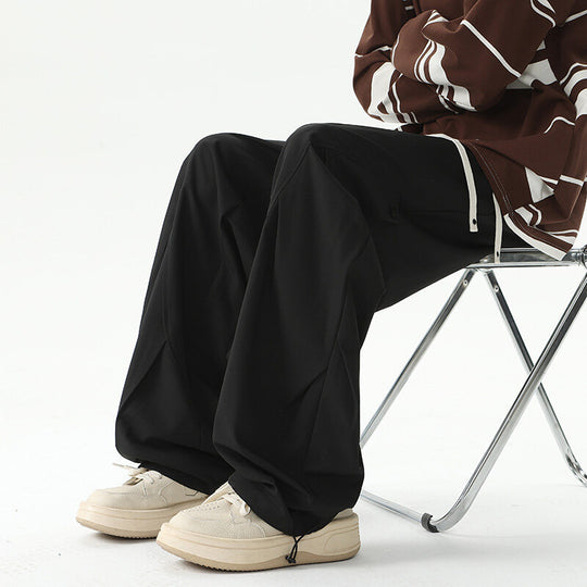 Herren Extraweite technische Cargo-Loungehose im drapierten Weitbein‑Schnitt Nord Taschen