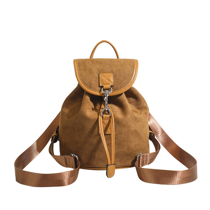 Damen Rucksack mit elegantem Veloursleder und praktischem Kordelzug Nord Taschen