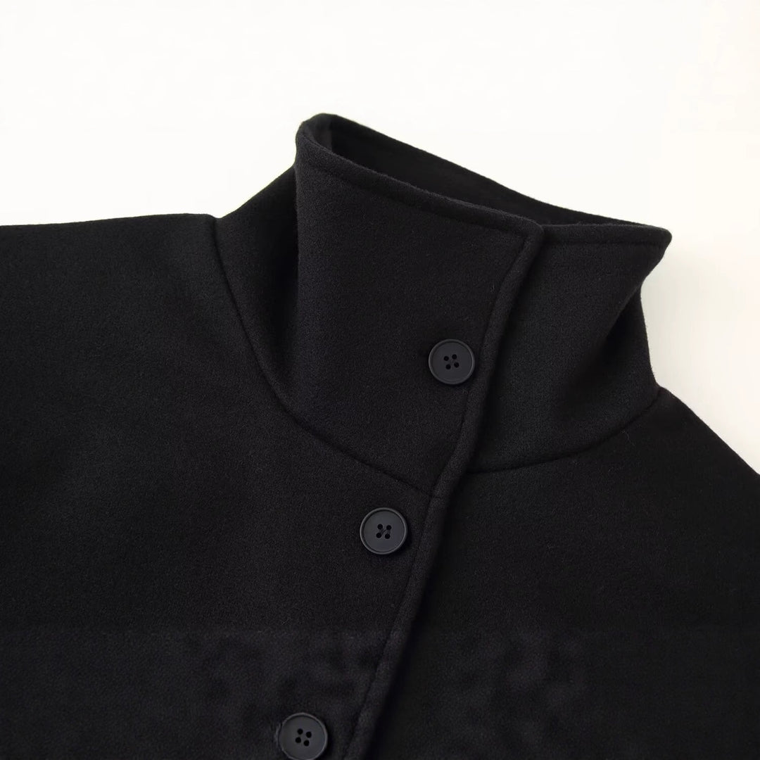 Damen Kastige Kurzjacke aus Wollmix mit Stehkragen und aufgesetzten Pattentaschen Nord Taschen