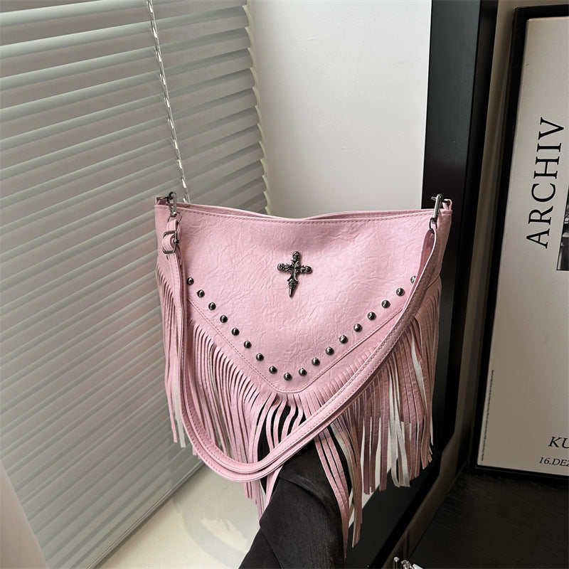 Damen Weste im modischen Boho-Stil mit Fransen und goldenen Details Nord Taschen