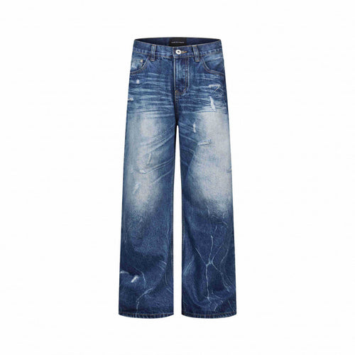 Damen Weitgeschnittene Highwaist-Jeans mit Used-Effekt, Distressed-Details und Fünf-Taschen-Schnitt Nord Taschen