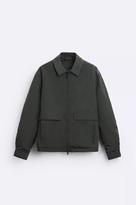 Herren Leichte Utility-Blousonjacke mit Hemdkragen und aufgesetzten Pattentaschen Nord Taschen