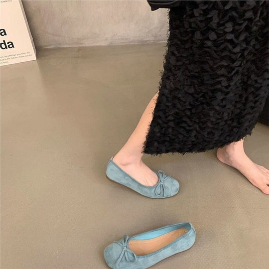 Damen Ballerinas mit glänzender Oberfläche und zierlichem Schleifendetail