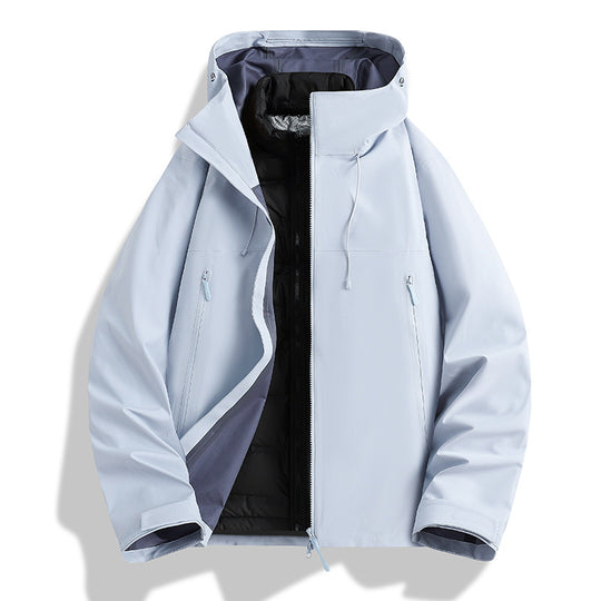 Herren Wasserdichte Softshell-Outdoorjacke mit verstellbarer Kapuze und atmungsaktiver Membran Nord Taschen