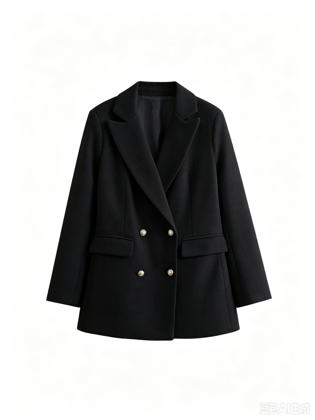 Damen Zweireihiger Bouclé-Blazer mit taillierter Silhouette und Pattentaschen Nord Taschen