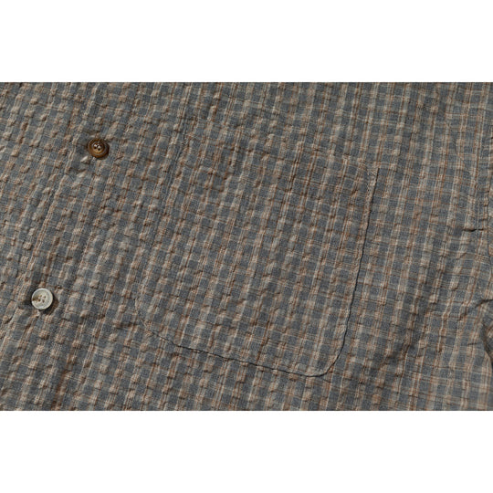 Herren Leichtes Karo-Overshirt aus Baumwollmischung mit geradem Saum und aufgesetzter Brusttasche Nord Taschen
